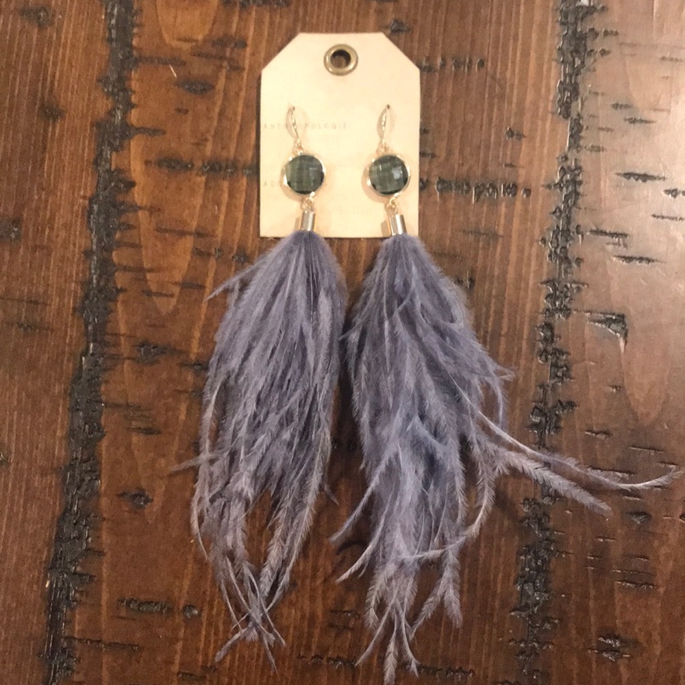 Brand new!!! Anthropologie feather earrings!!